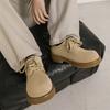 Fashion Fashion New Men Outdoor Anti-slip Wearable Walking Shoes Suede Men's Shoes Casual Comfortable Slip On Thick Soled Oxford Shoes