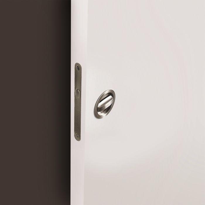 Emuca Kit De Loqueteaux Avec Pêne Rond Pour Porte Coulissante, Diamètre 57mm, Acier, Peint En Noir