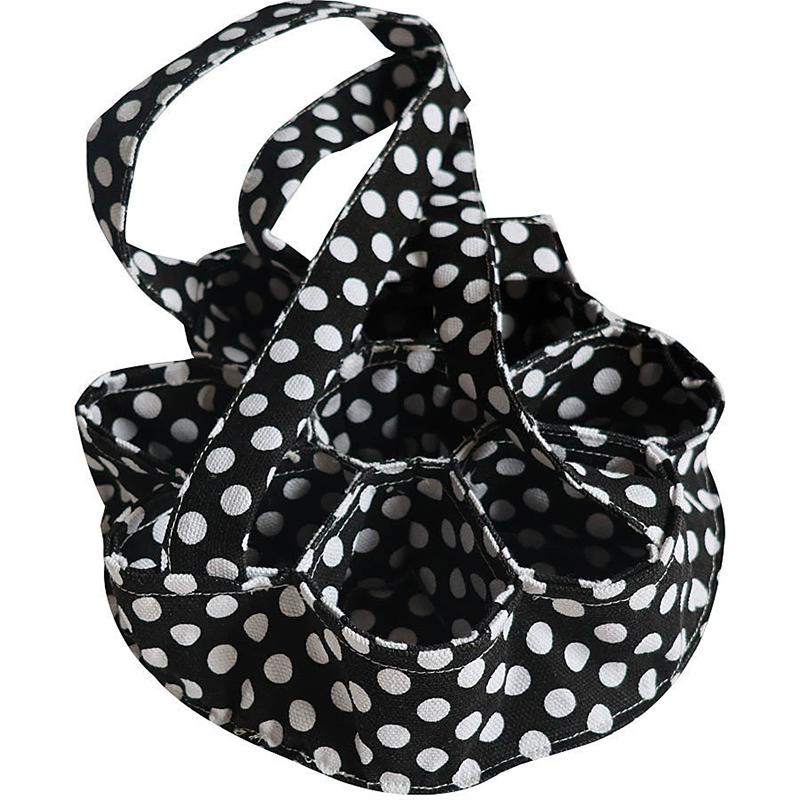 WTEMPO 2 шт Корзина для сбора яиц Красная и черная 9 ячеек Белая с принтом в горошек Холщовая сумка для хранения яиц Подходит для дома фермы 2pcs 2549₽