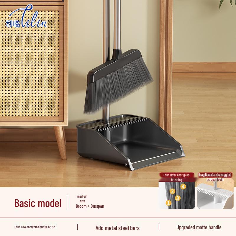 Li Lin Large Foldable Broom & Dustpan Set - Thick, Durable, Easy To Store Household Cleaning Tool