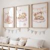 3 Pezzi Orso Giraffa Coniglio della Foresta Stampa su Tela per Nursery Pittura di Animali Selvatici della Giungla Poster Artistico da Parete per Stanza di Bambini e Bambine Decorazione per la Casa