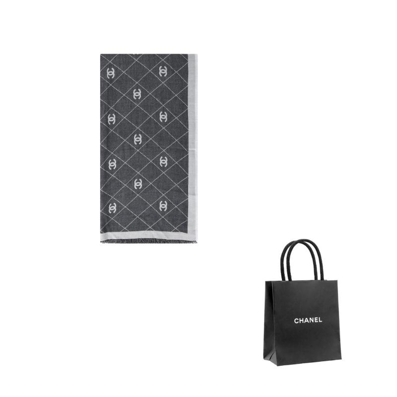 

CHANEL [25P Spring and Summer] color matching design - wool scarf, same style for men and women, gray сірий колір