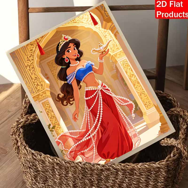 Disney Jasmine Pearl Painting Handmade Diy Pearl Art Painting Simple Living Room Hanging Painting Decoration
