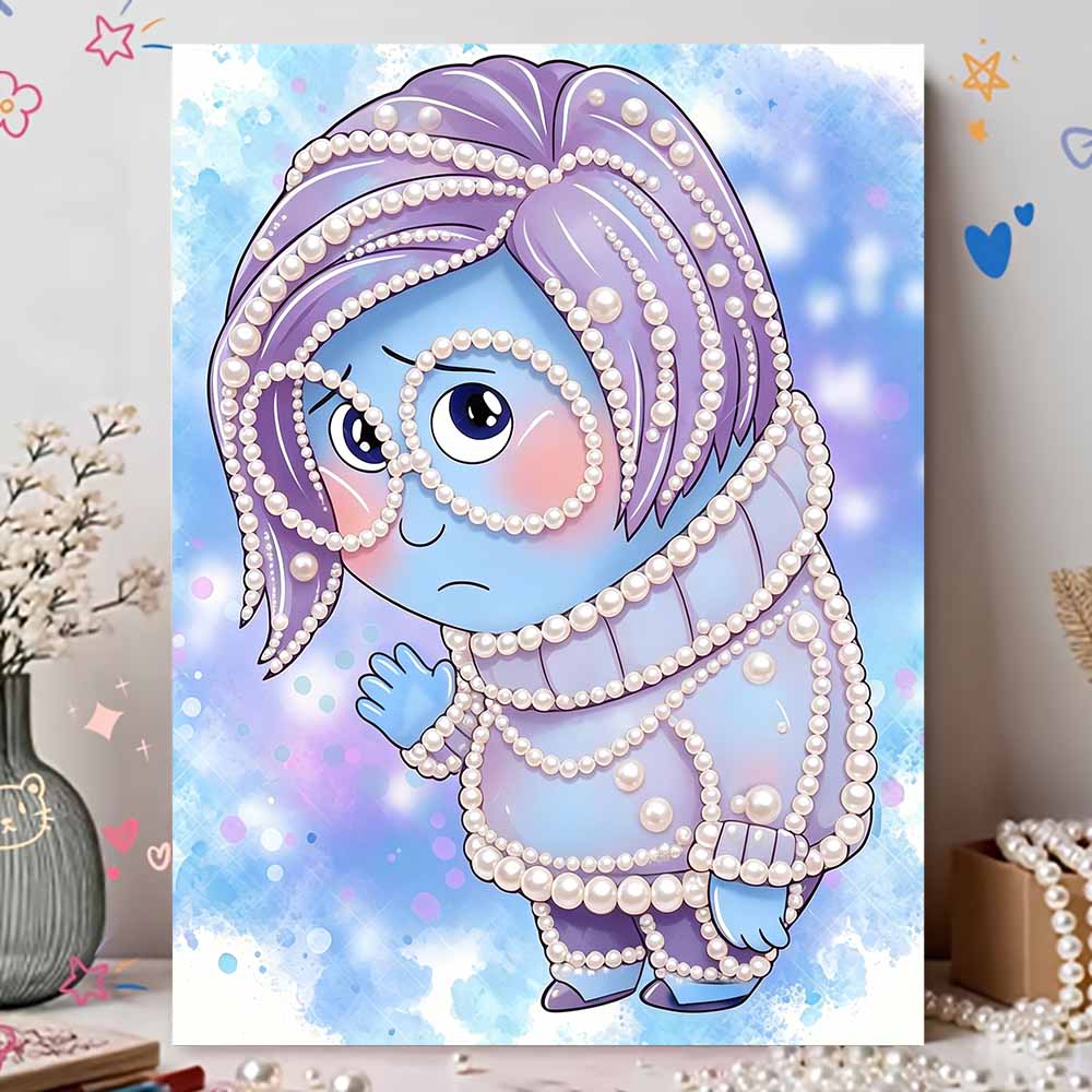 Disney Pearl Painting Inside Out Suitable for Beginners and Adults, DIY Pearl Diamond Art Painting Kit for Home Wall Decor Gifts