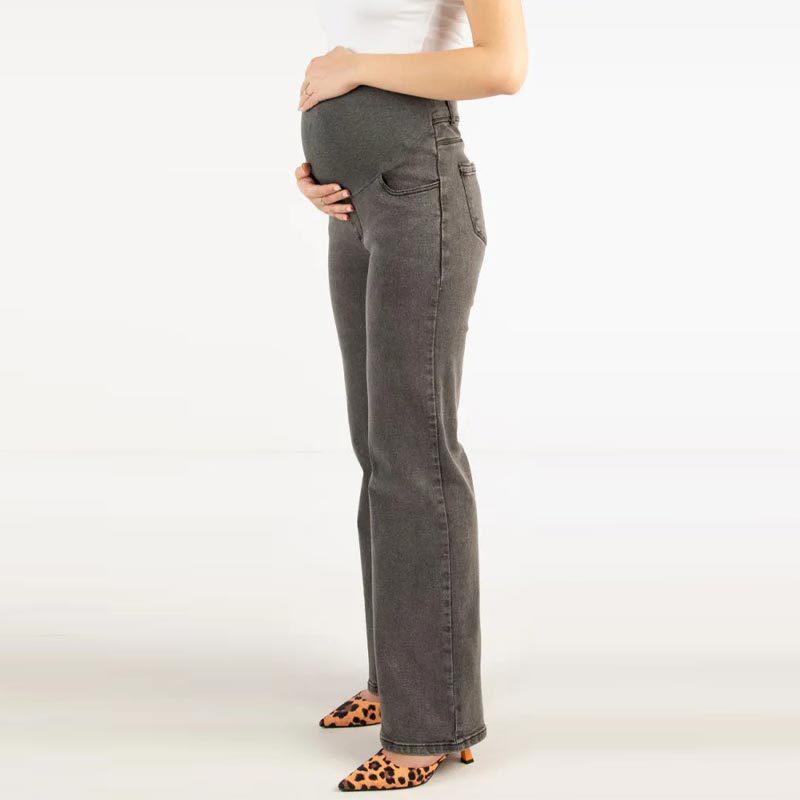 Stretch Straight-Leg Maternity Jeans - Wide-Leg, High-Quality for Spring, Autumn, Winter