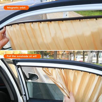 2/4pcs Car Window Sunshade Fully Magnetic Front Back Row Sunshade Curtain Universal Car Side Window Protection Car Curtains