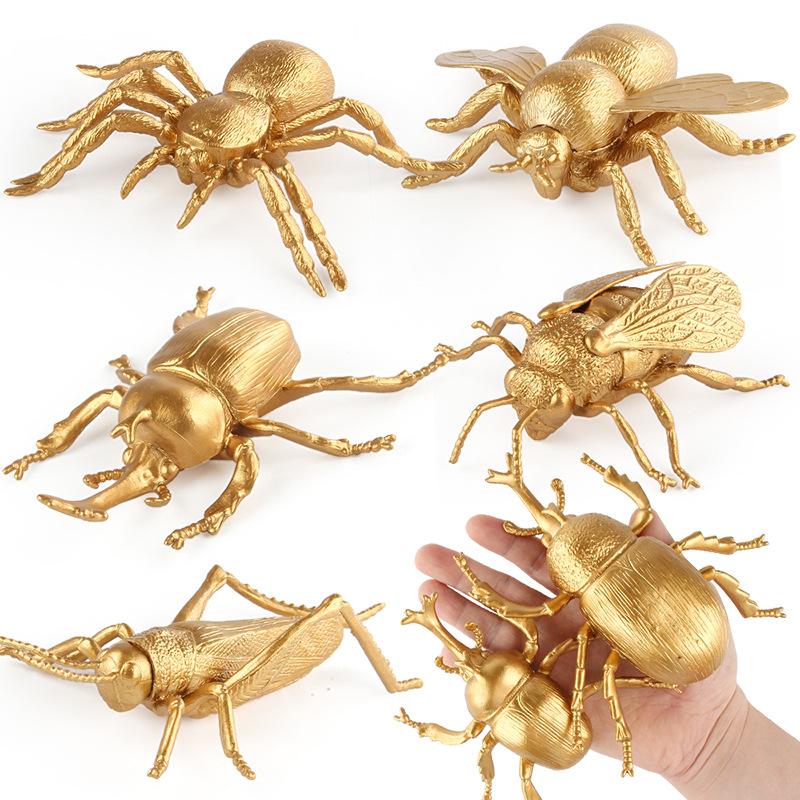 Simulated Insect Animal Model Gold Edition Mini Monarch Fairy Scorpion Bee Insect Set Toy