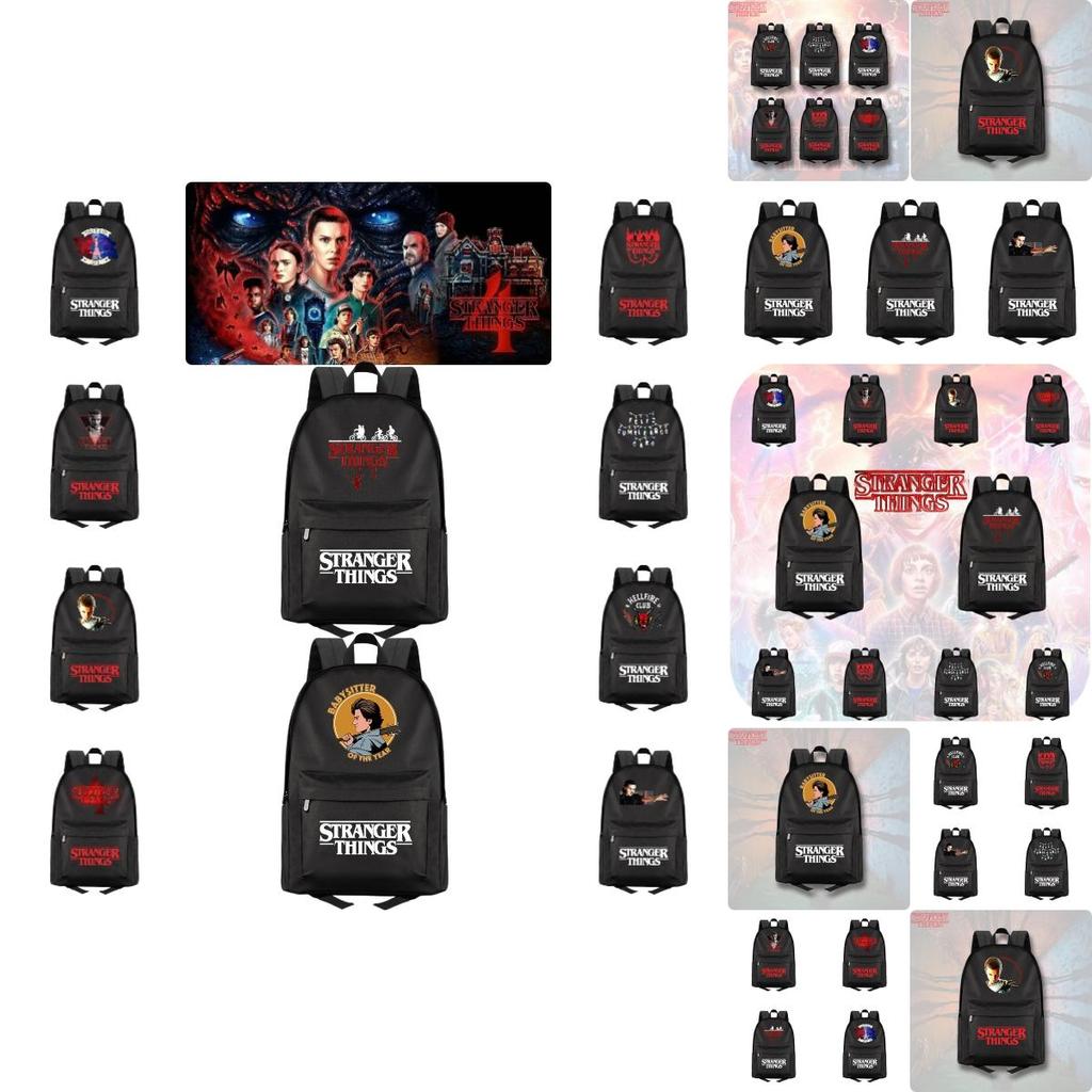 Stranger Things 4 Canvas Backpack With Large Capacity Fashionable And Durable Ideal For Students