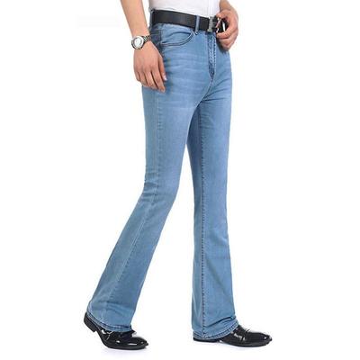 Men's Flared Jeans Men's Mid-Rise Stretch Slim Jeans