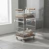 Tiered Laundry Cart Layered Rolling Movable Mobile Clothes Hamper