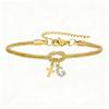 Double Knot Round Snake Bone Bracelet with Diamond 26 Letters Cross Pendant Charm Jewelry