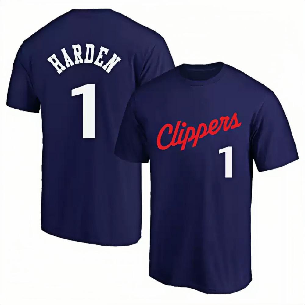 2026 Neues James Harden Basketballtrikot Training Herren Baumwolle Rundhals T-Shirt Basketball Athletisch Lässig Modebekleidung L blue