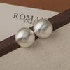Elegant Frosted Gold & Silver Bean Earrings - Japanese & Korean Design, High-End Metal Style for Women