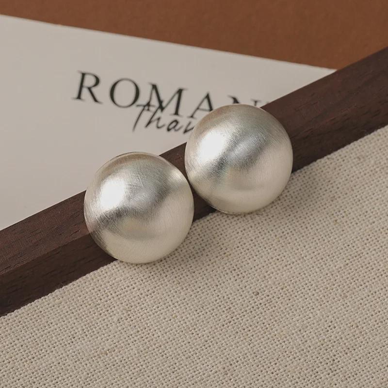 Elegant Frosted Gold & Silver Bean Earrings - Japanese & Korean Design, High-End Metal Style for Women