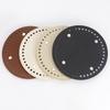 1pc DIY Leather Oval & Circle Bottom Base Material for DIY Weaving Yarn Thread Handbag, Handicraft Crochet & Knitting Accessory