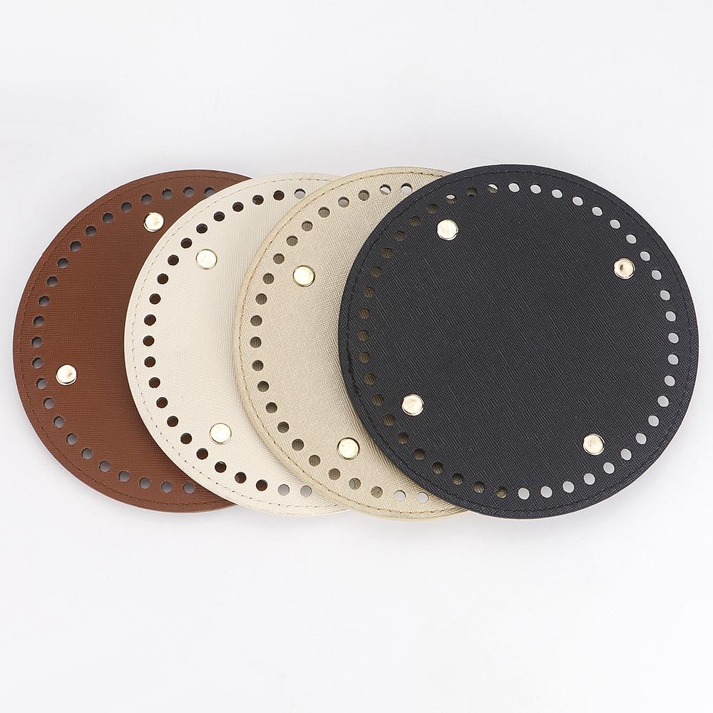1pc DIY Leather Oval & Circle Bottom Base Material for DIY Weaving Yarn Thread Handbag, Handicraft Crochet & Knitting Accessory
