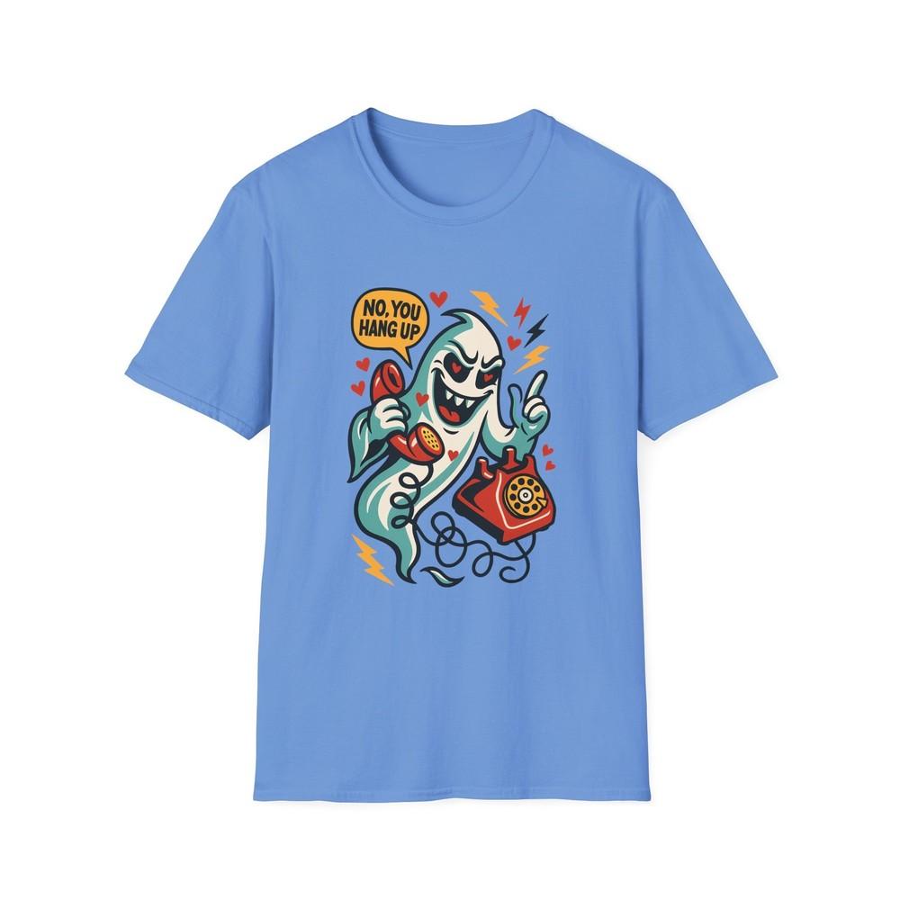 

Unisex Softstyle T-Shirt Cartoon Ghost Rotary Phone Funny Fall Halloween 3XL