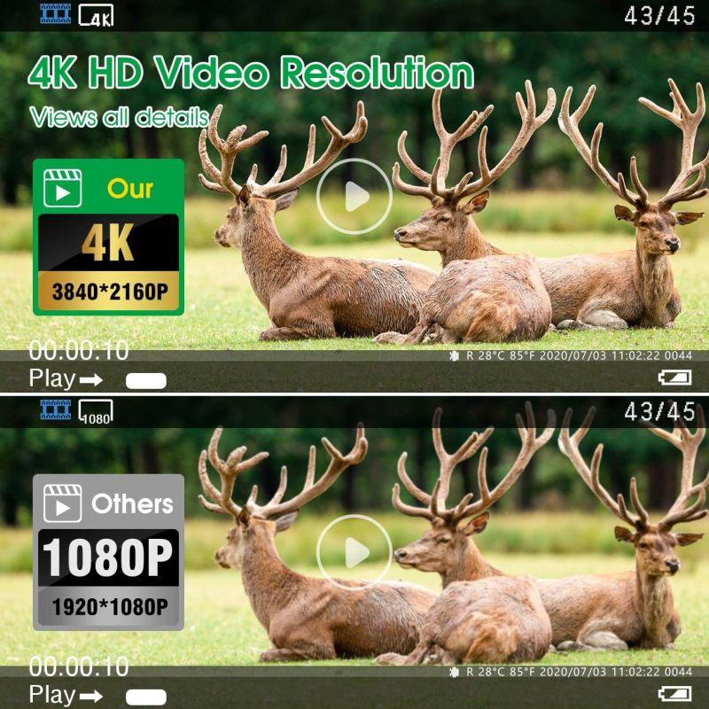 Cameră de traseu în aer liber 50mp 4k Hd Joc capcană cu vedere nocturnă declanșată cu inducție în infraroșu Po Video Waterpoof Cameră de cercetare a faunei sălbatice