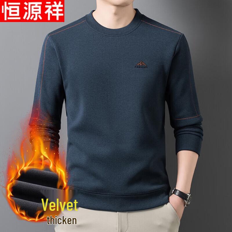 Hengyuanxiang Men s Thermal Fleece-Lined T-Shirt XL
