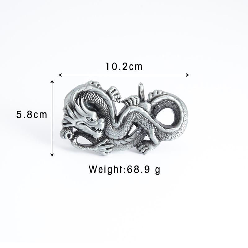 Punk Zinc Alloy Retro Chinese Dragon Belt Buckle for Youth - Casual Fashion Trend