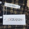 GRAXIA Tight Tweed Mini Perfect for Hostess and with and a Check Available in Black Women's Dress, Hostesses, Clubs, Lounges, Three-Quarter Sleeves,