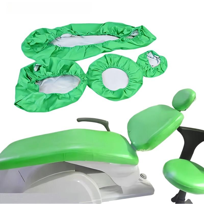 High-Quality Dental Chair Covers Made of PU Leather (Realistic Finish) - 4-Piece Dust-Proof Seat Protector Set - Dental Supplies