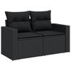Vidaxl 11-Cz. Garden Lounge Set, Cushions Black Rattan Pe