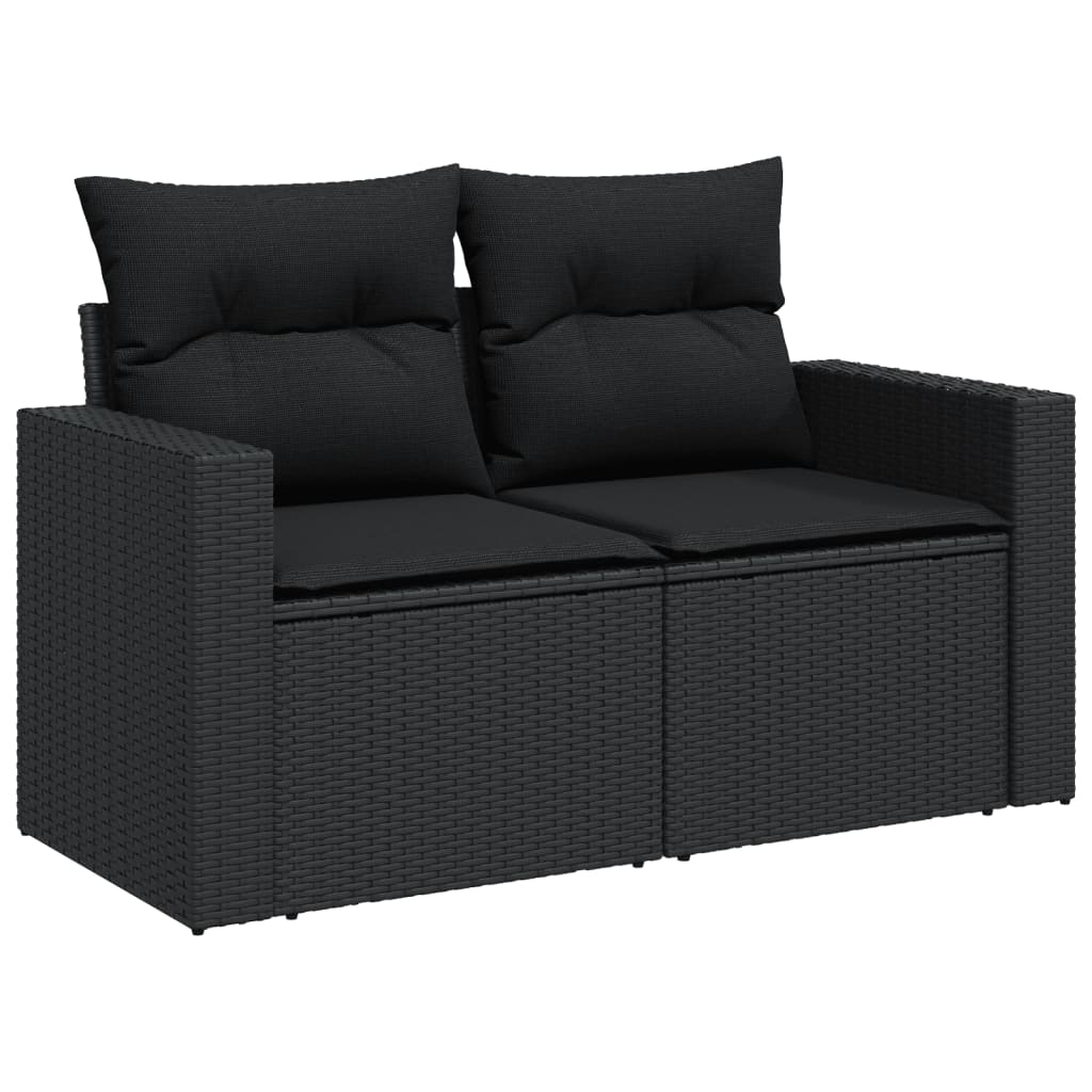 Vidaxl 11-Cz. Garden Lounge Set, Cushions Black Rattan Pe