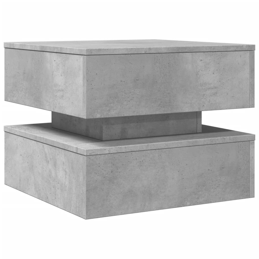 LED Coffee Table in Concrete Grey 50 x 50 x 40 cm