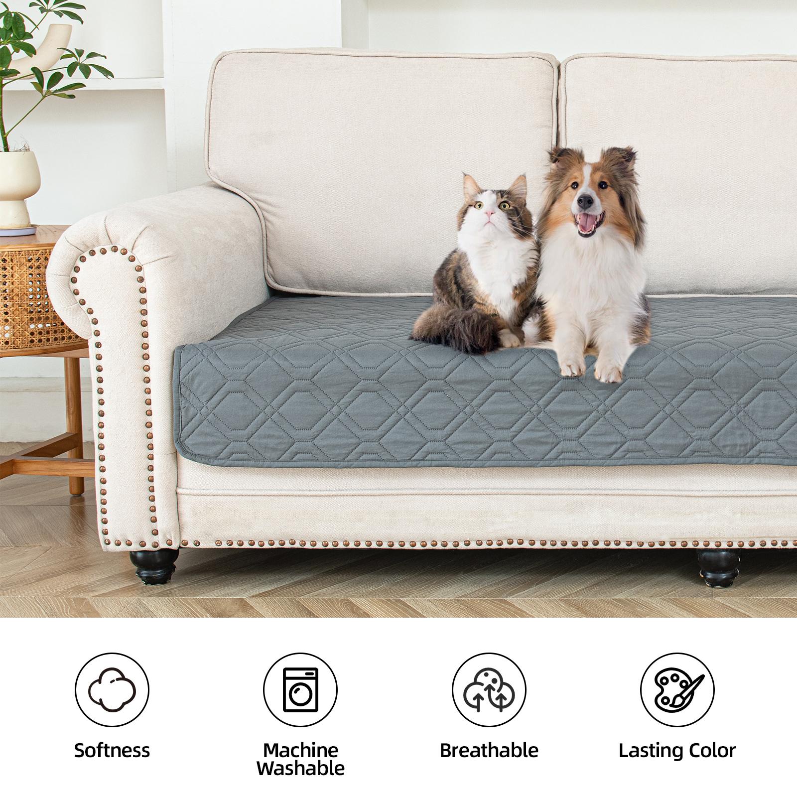 

Двусторонние чехлы для диванов, чехлы для диванов, защита для мебели, двусторонние водонепроницаемые чехлы для диванов для домашних животных 30*70inch： серый