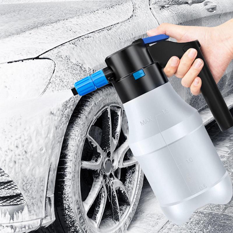 1.5L Electric Pressurized Foam Sprayer Car Wash High Pressure Washer Portable Cars Foam Cannon With USB Cable Car Accessories