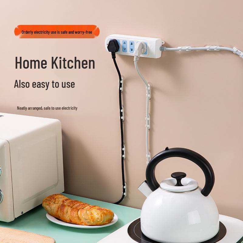 Self-Adhesive Cable Organizer: No-Drill Power Strip & Wire Holder with High Viscosity