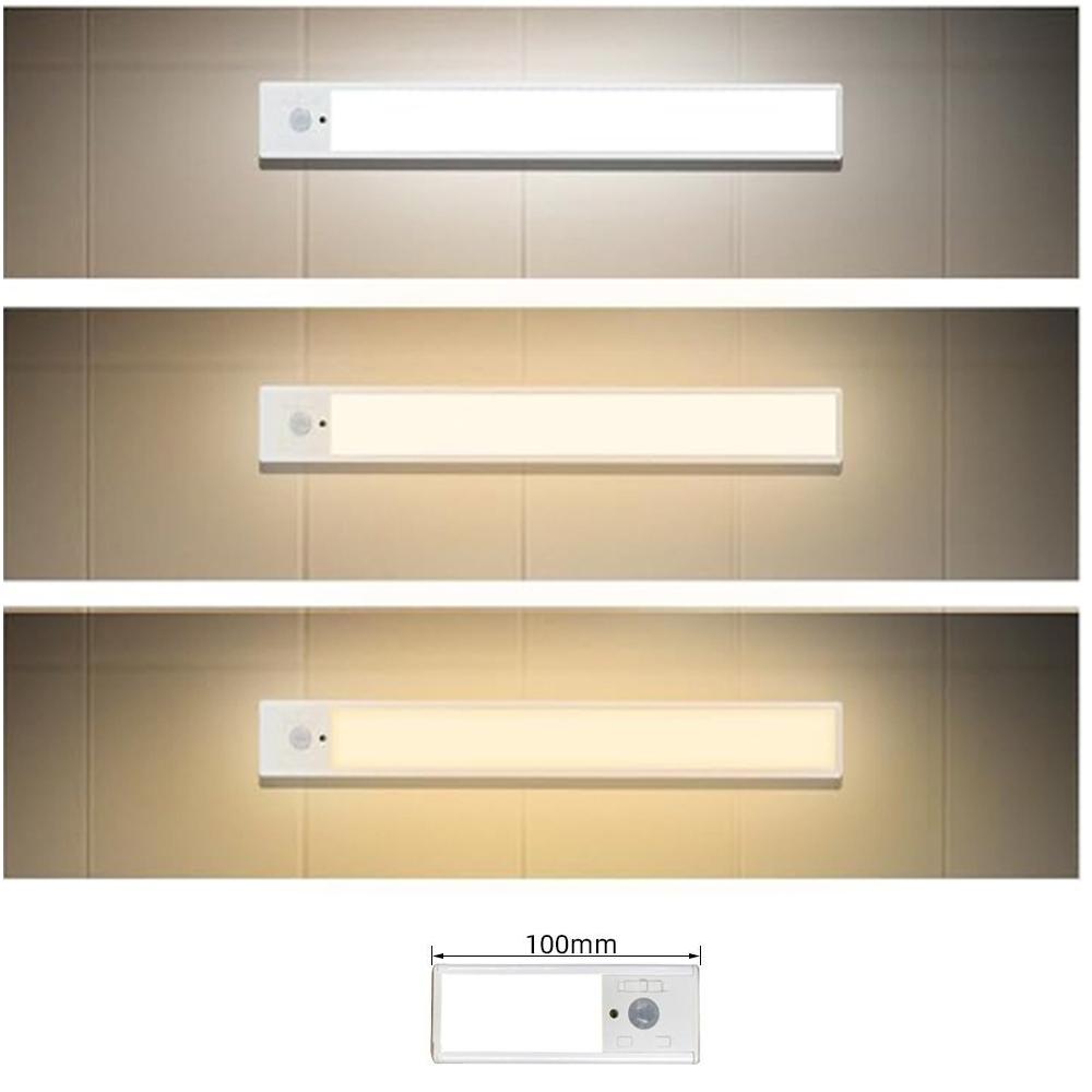 

1PC 10/20/30/45cm Cabinet Lights Rechargeable Motion Sensor Indoor USB Charging Closet Light Battery Operated with 3 Color Lamp