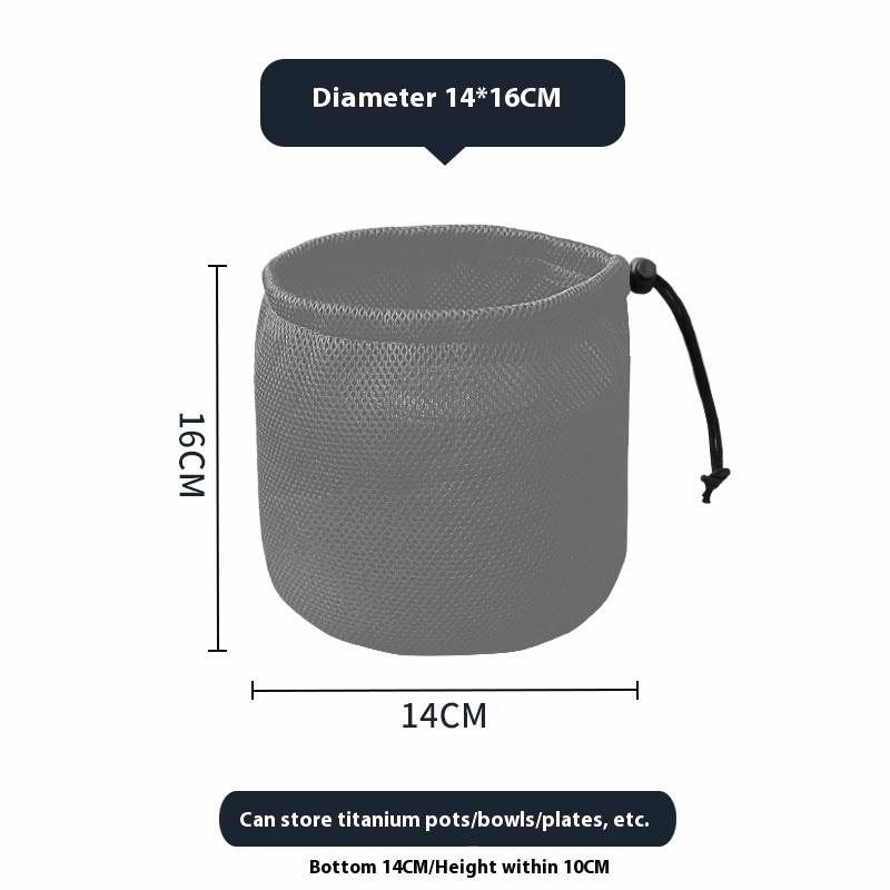 Drawstring Pocket BBQ Water Cups Tableware Organizer Outdoor Camping Storage Protective Bags Portable Picnic Cookware Mesh Bag