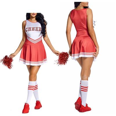 Damen Schulmädchen Cheerleading Uniform Halloween Themenparty Cheerleader Kostüm Kostüm