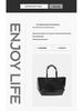 2024 Women's Black Soft Leather Tote Bag - Large Capacity, Versatile Korean Style, Perfect for Commute & Student Use