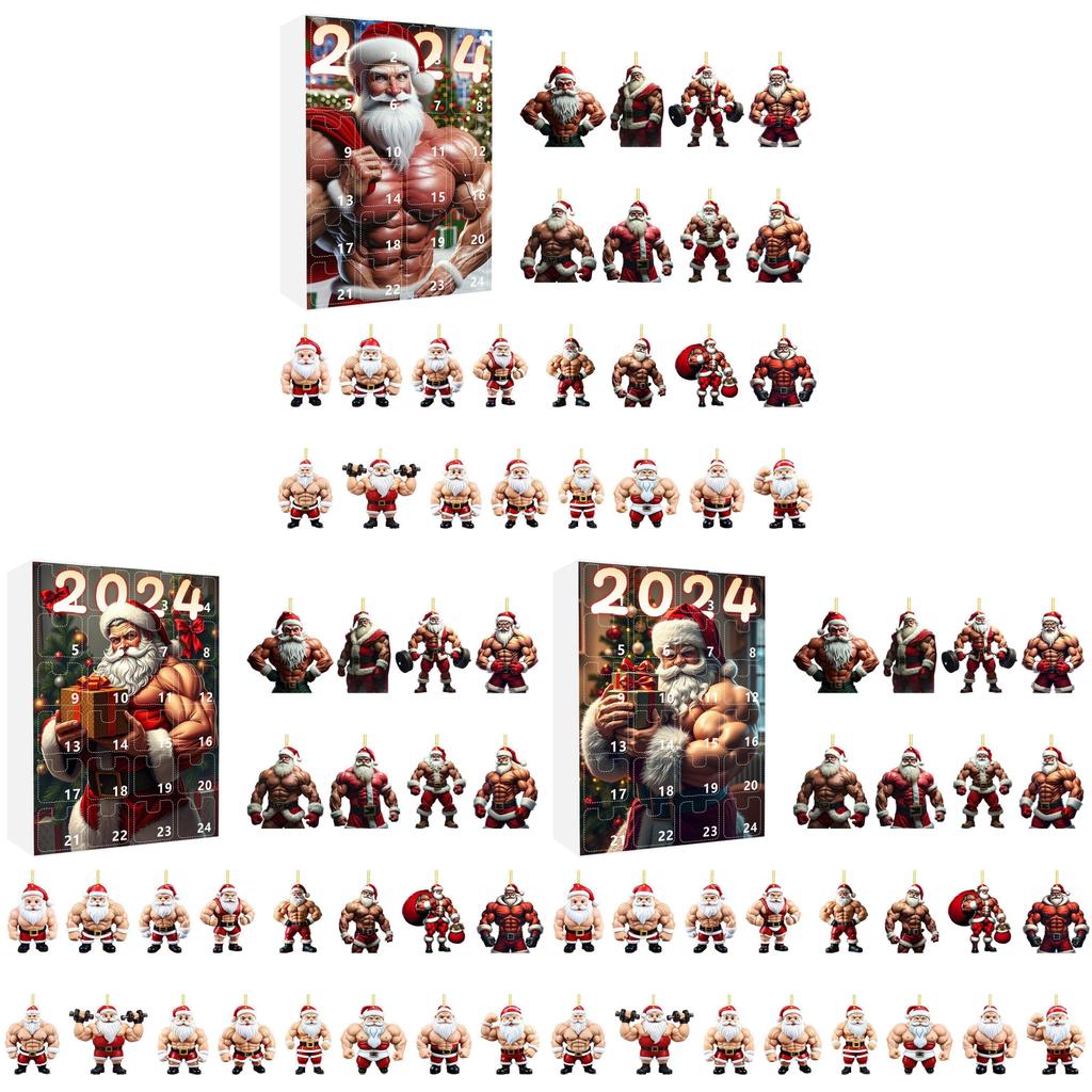 Christmas Countdown Blind Box Mini Santa Pendant Christmas Party Gift For Kids And Friends
