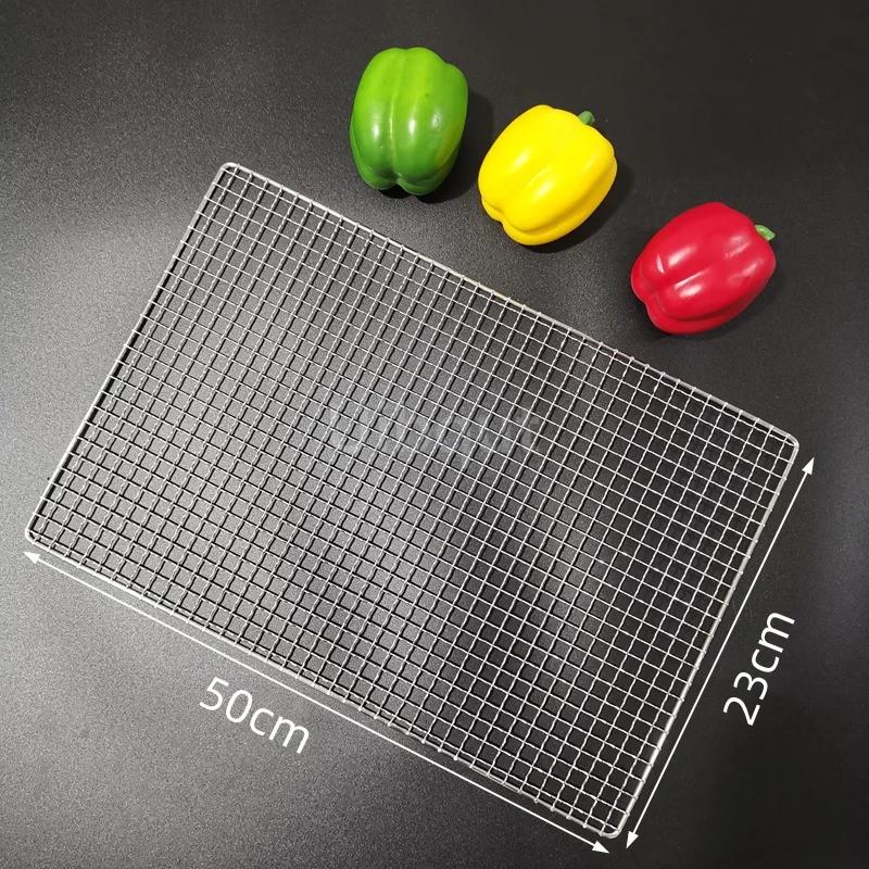 304 Edelstahl Rechteck Quadrat BBQ Netz Maschengrill Antihaft Backmatte Outdoor Grillteil Roste Heißluftfritteuse Gitter Kochen