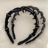 Elegant Black Rhinestone Knotted Headband - French Romantic Autumn/Winter Luxury Hair Accessory for Women