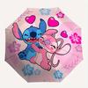 Stitch,Angel Automatic Umbrella   Tri Fold Portable Umbrella, Best Holiday Gift for Men and Women, Durable Iron Frame, Playful Design, Sturd