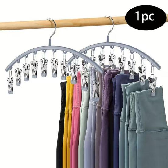 Closet Storage Hanger with 10 Clips Large Capacity Strong Load-bearing Windproof Multi-functional Laundry Drying Rack