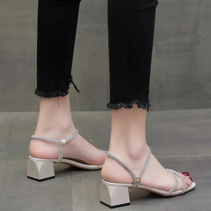 Woman Shoes High Heels Roman Style Sandals for Women Heeled Pumps New Breathable Fashion Summer 2025 Offers Luxury Daily On Sale