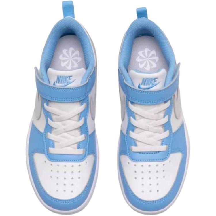 Nike Court Borough Synthetic Leather Low top Kids' Skateboarding Shoes Blue Gray Children Aged 3 7 Years Old DV5457-128