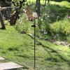 Fairy Moon Solar Garden Stake Light, Waterproof Half Moon LED Pathway Decor, Crackle Glass Ball LED Light, Metal Crescent Lamp for Outside Yard Patio
