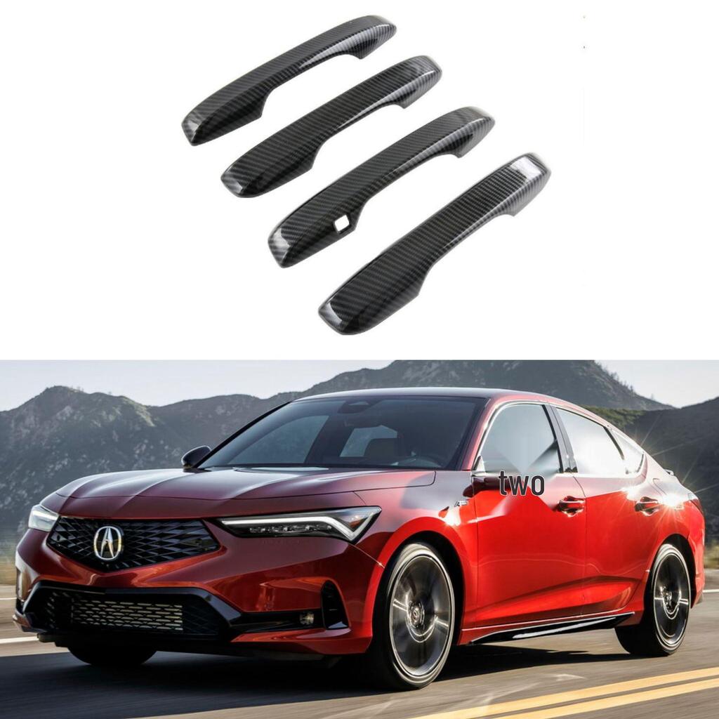 Gloss Black Carbon Fiber Door Handle Covers for 2022-2024 Acura Integra