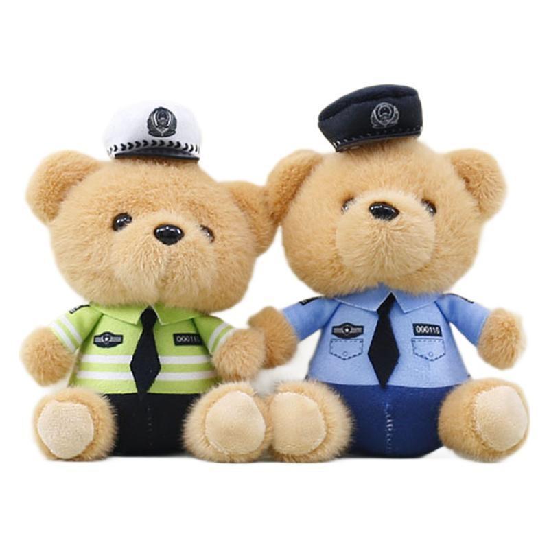 Adorable Plush Bear Keychain With Cute Policeman Design Perfect For Kids And Adults