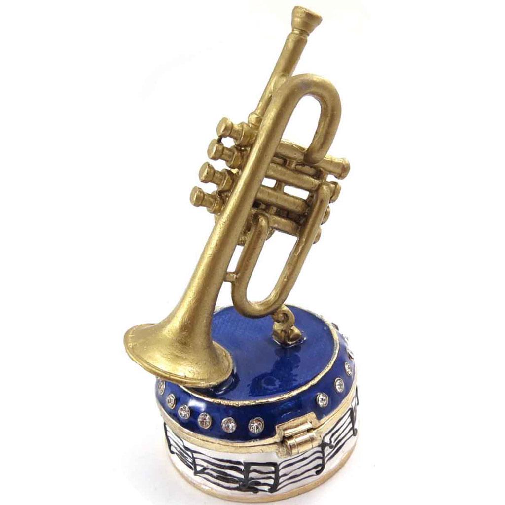 Les Trésors De Lily [J7385] - Golden Blue 'Trumpet' Jewelry Box