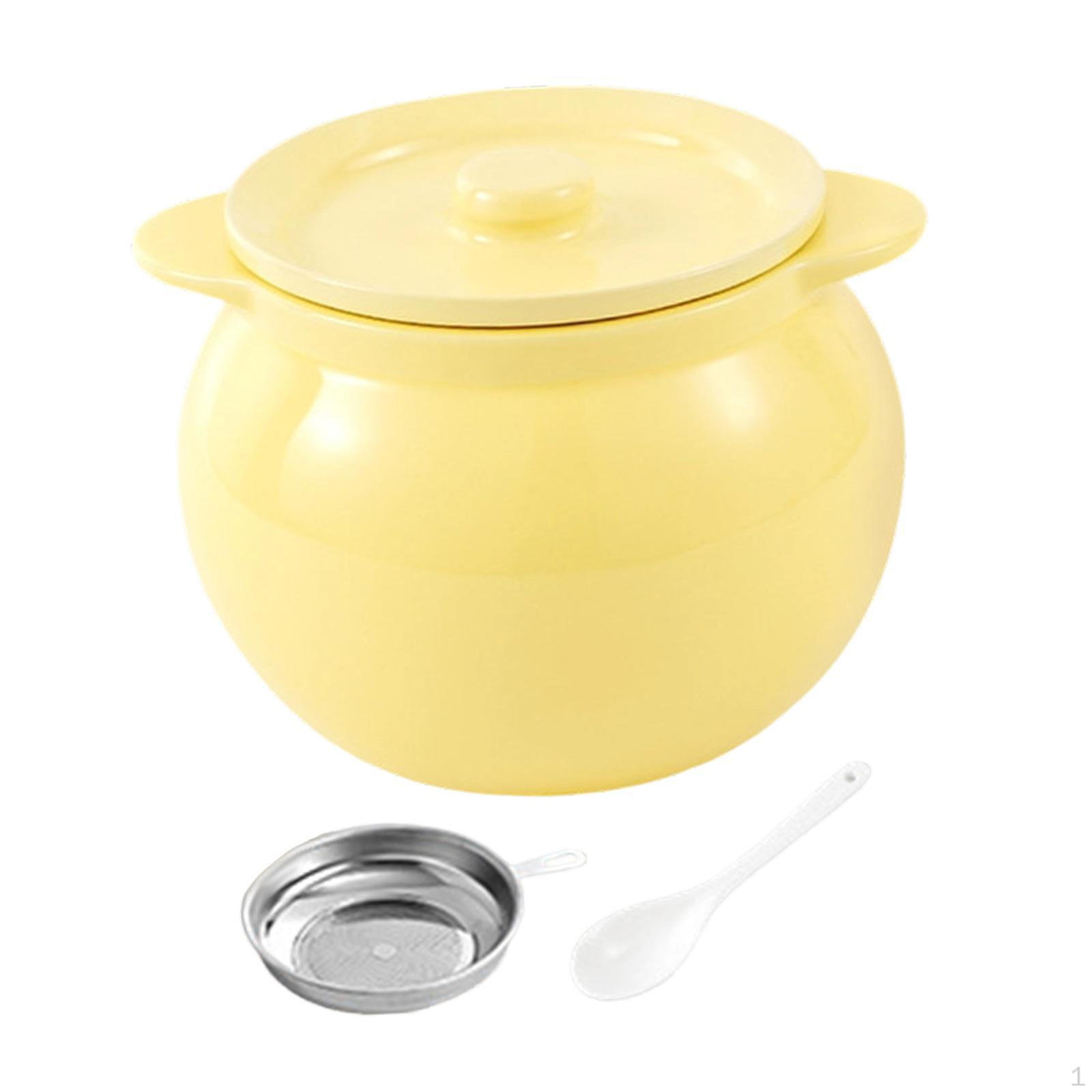 

Container with Strainer, Kitchen Canister, Frying Oil Storage Can for Cooking, Restaurant, Farmhouse 800ml Yellow