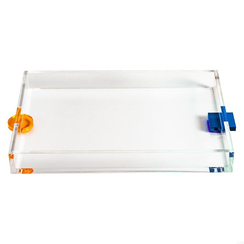 Acrylic Transparent Water Cup Tray Teacup Storage Household Rectangular for Creative Simple Modern Home Decoration синий
