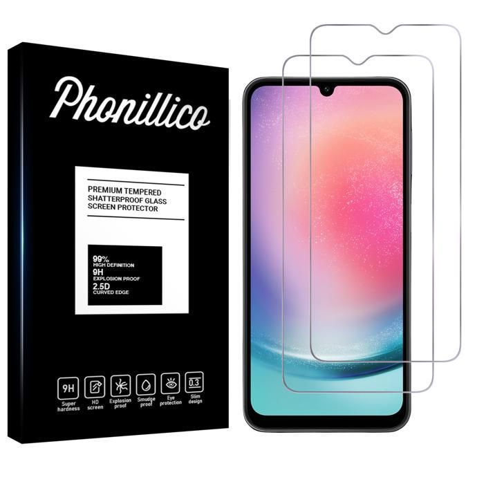 Verre Trempé pour Samsung Galaxy A24 4G [Pack 2] Film Vitre Protection Ecran Phonillico